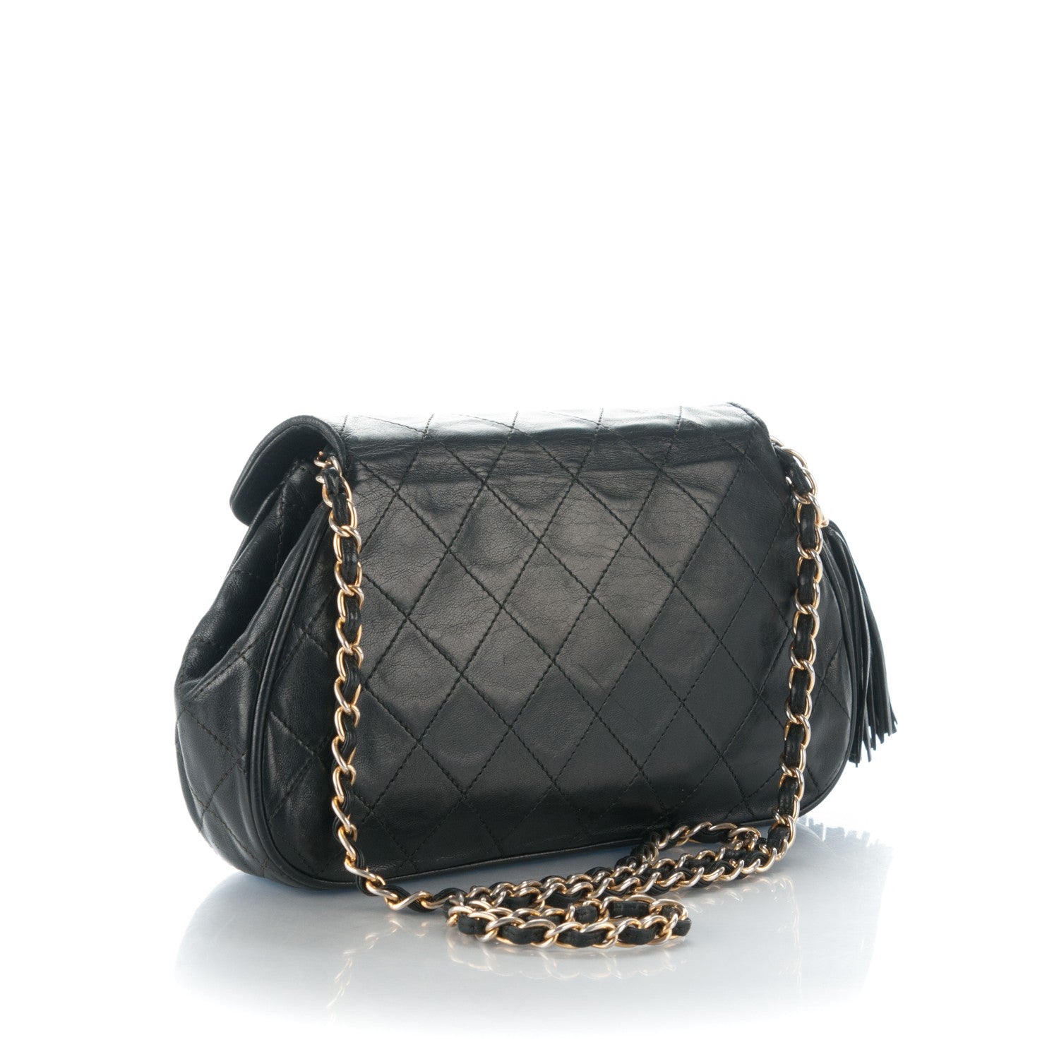 Chanel Lambskin Quilted Small Tassel Flap Black 3 of 8