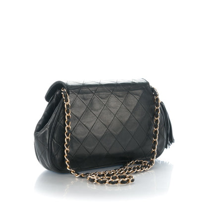 Chanel Lambskin Quilted Small Tassel Flap Black 3 of 8