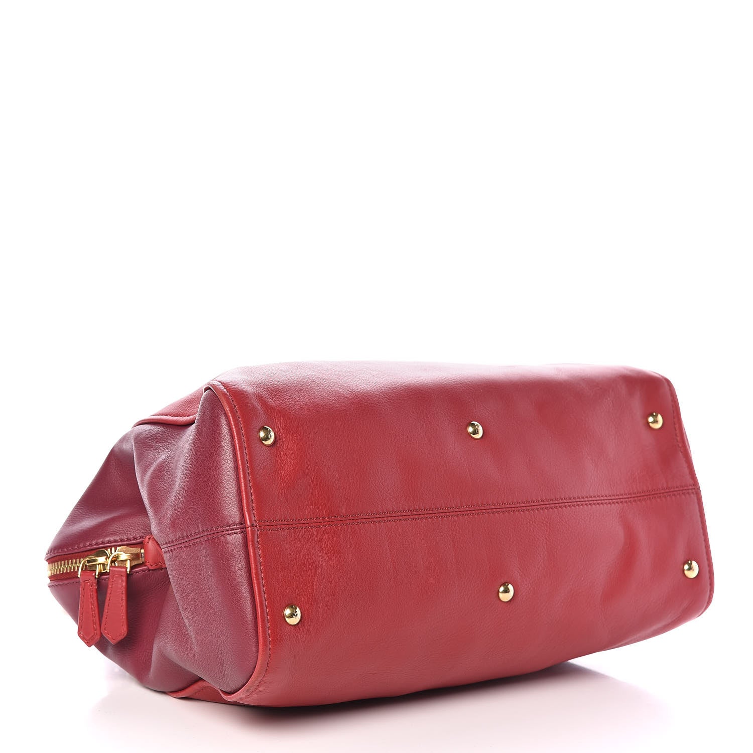 Fendi Vitello Capra Alabama Colorblock Large Chameleon Tote Ciliegia Bordeaux Ruby 4 of 11