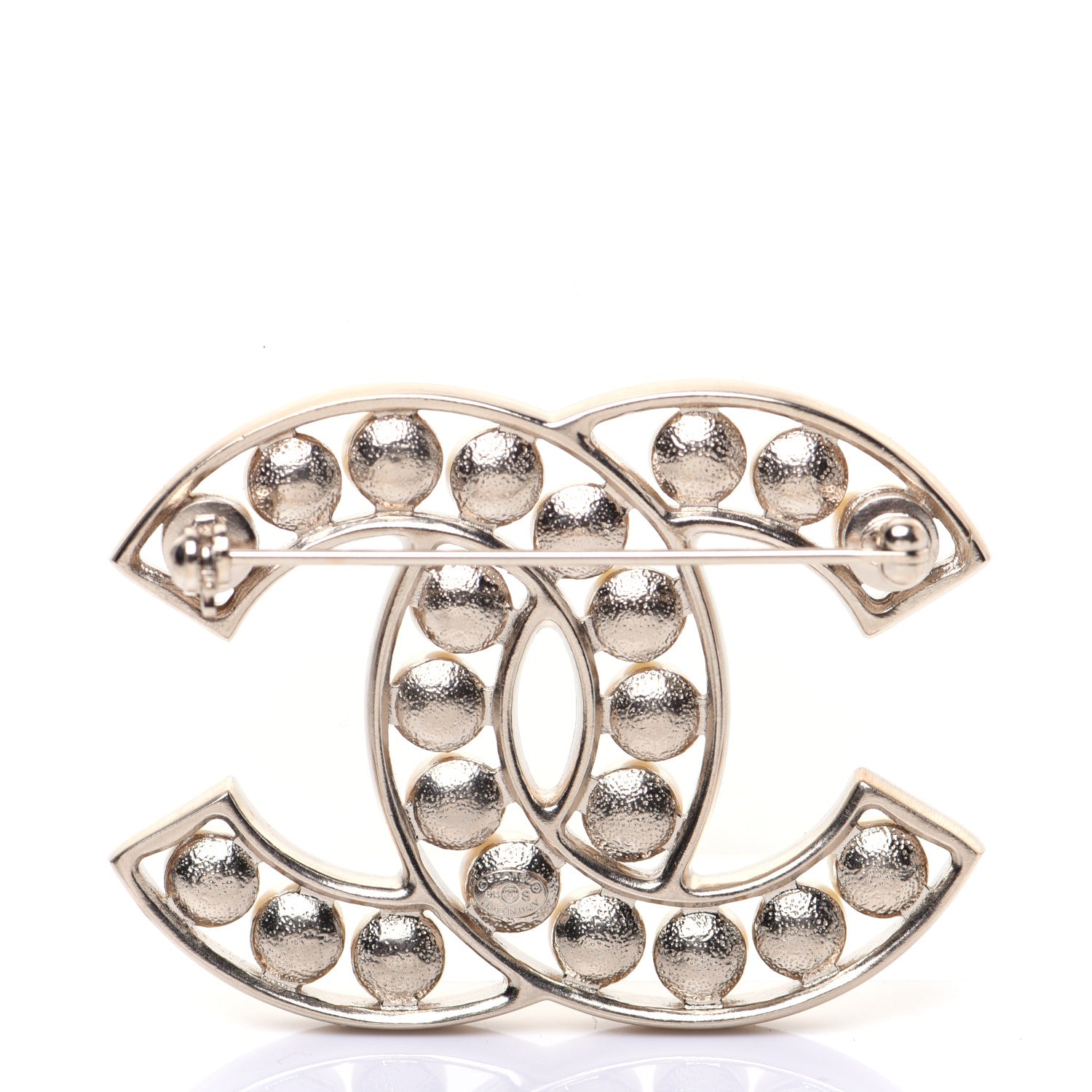 Chanel Pearl CC Brooch Light Gold 3 of 6