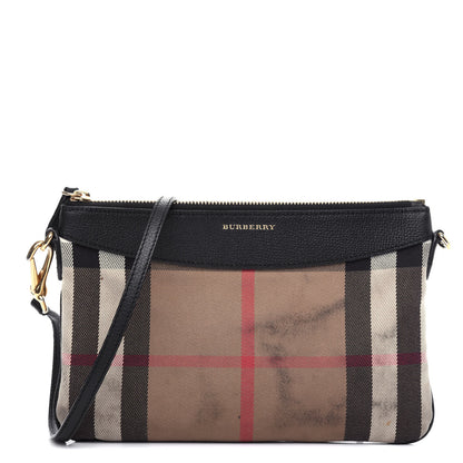 Burberry House Check Derby Peyton Crossbody Clutch Bag Black 1 of 9