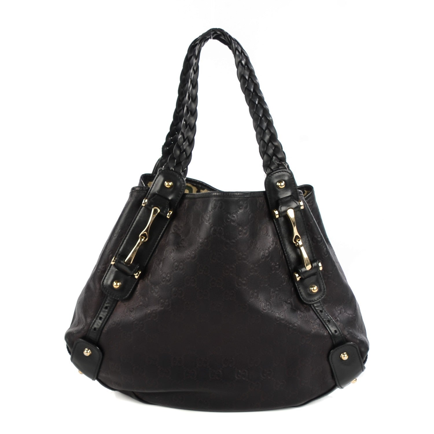 Gucci Guccissima Medium Pelham Shoulder Bag Black 1 of 8