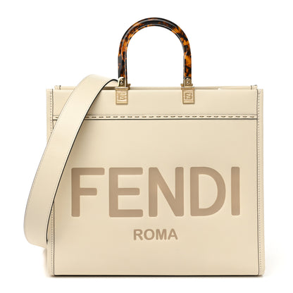 Fendi Vitello King Plexiglass Medium Fendi Sunshine Shopper Tote White Ice 1 of 8