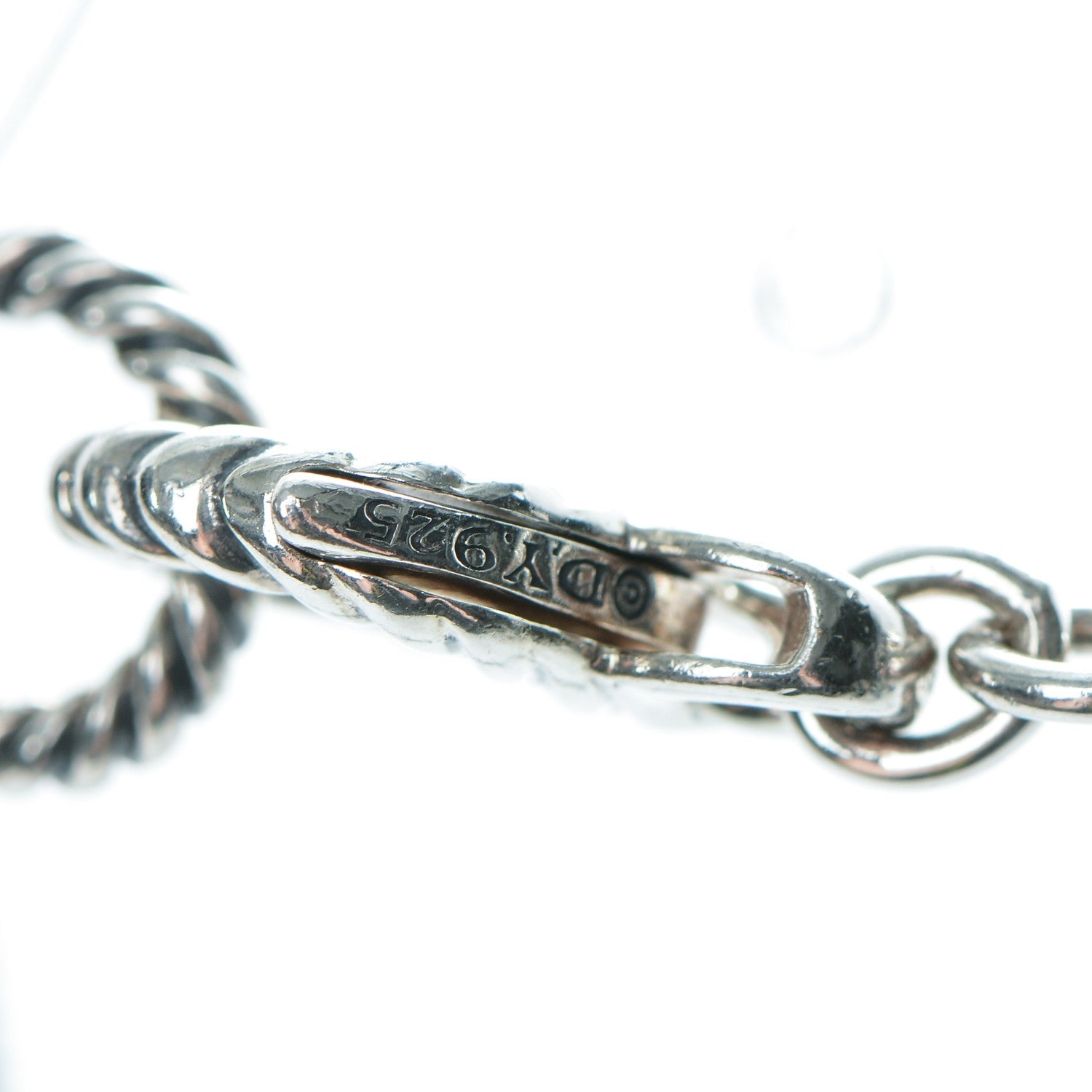 David Yurman Sterling Silver Pearl Amethyst Chalcedony 15mm Figaro Chain Necklace 5 of 5