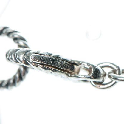 David Yurman Sterling Silver Pearl Amethyst Chalcedony 15mm Figaro Chain Necklace 5 of 5