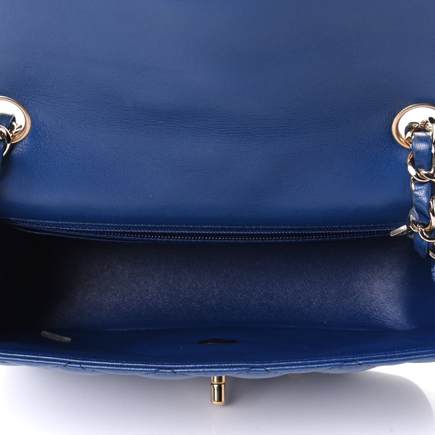 Lambskin Quilted Mini Rectangular Flap Blue