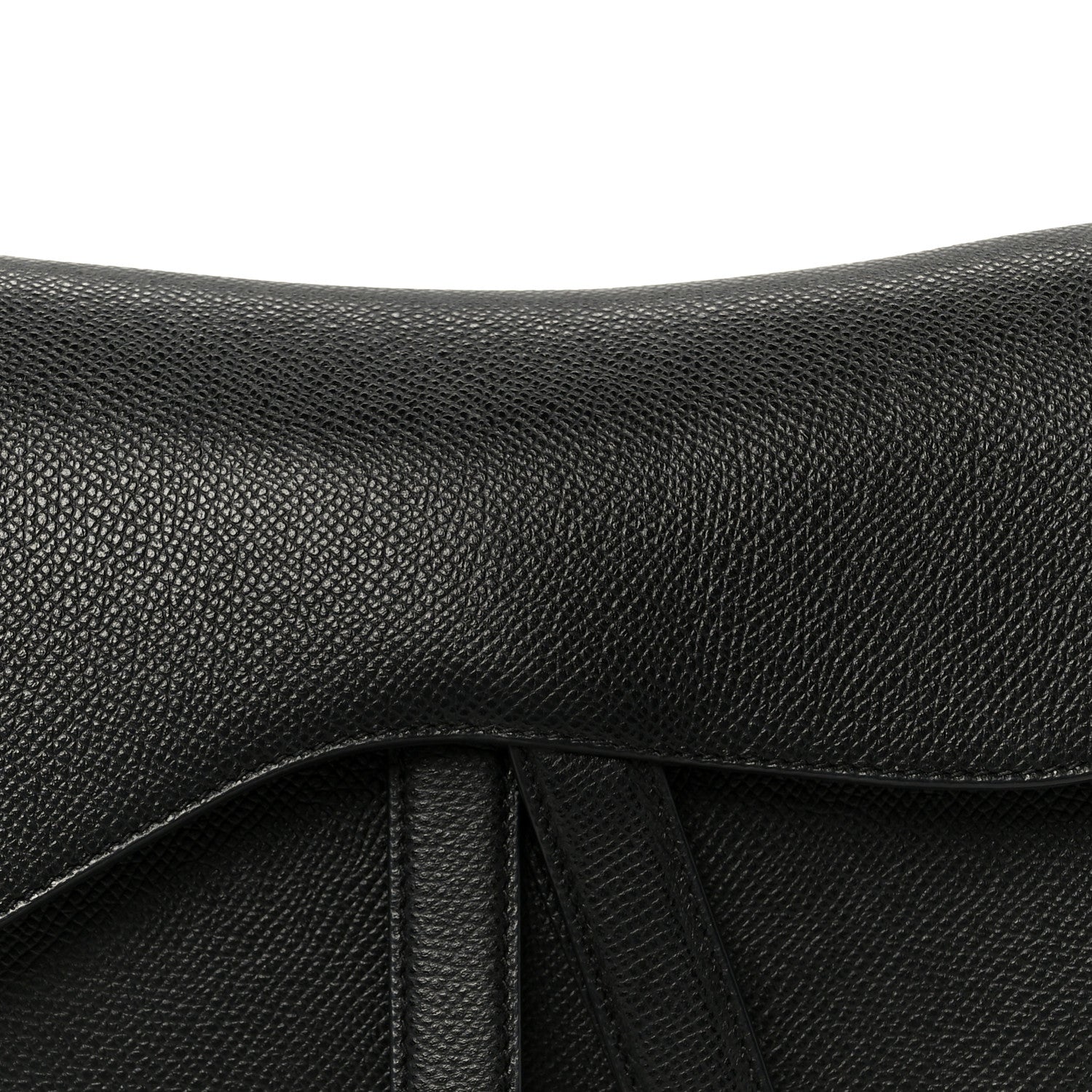 Christian Dior Grained Calfskin Saddle Bag Black 8 of 11