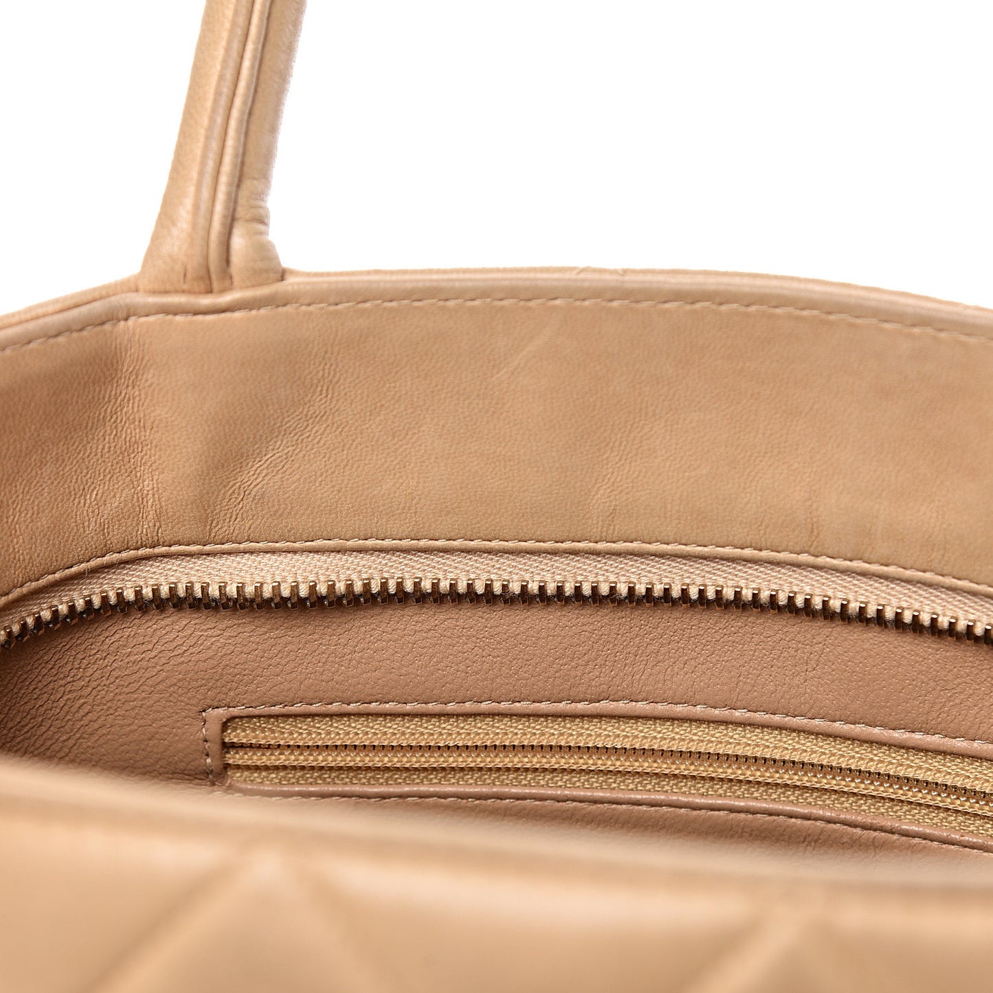 Lambskin Quilted Medallion Tote Beige