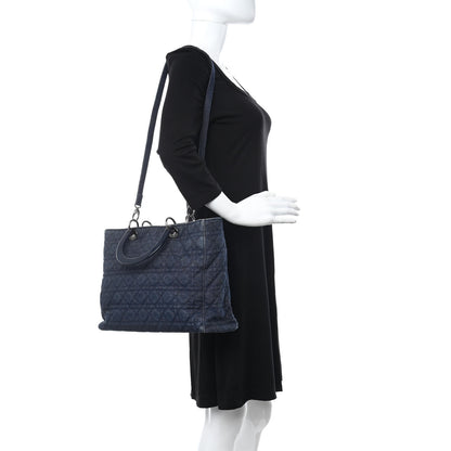 Christian Dior Denim Cannage Large Soft Lady Dior Tote Blue 2 of 12