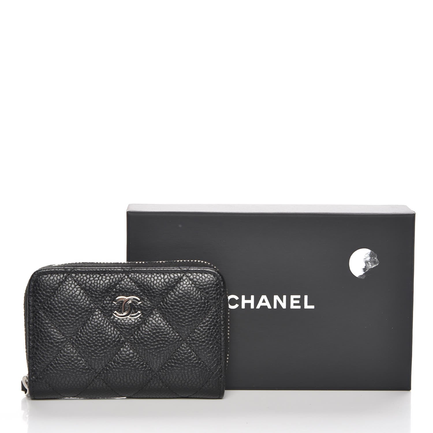 Chanel Caviar Quilted Zip Coin Purse Black 8 of 8