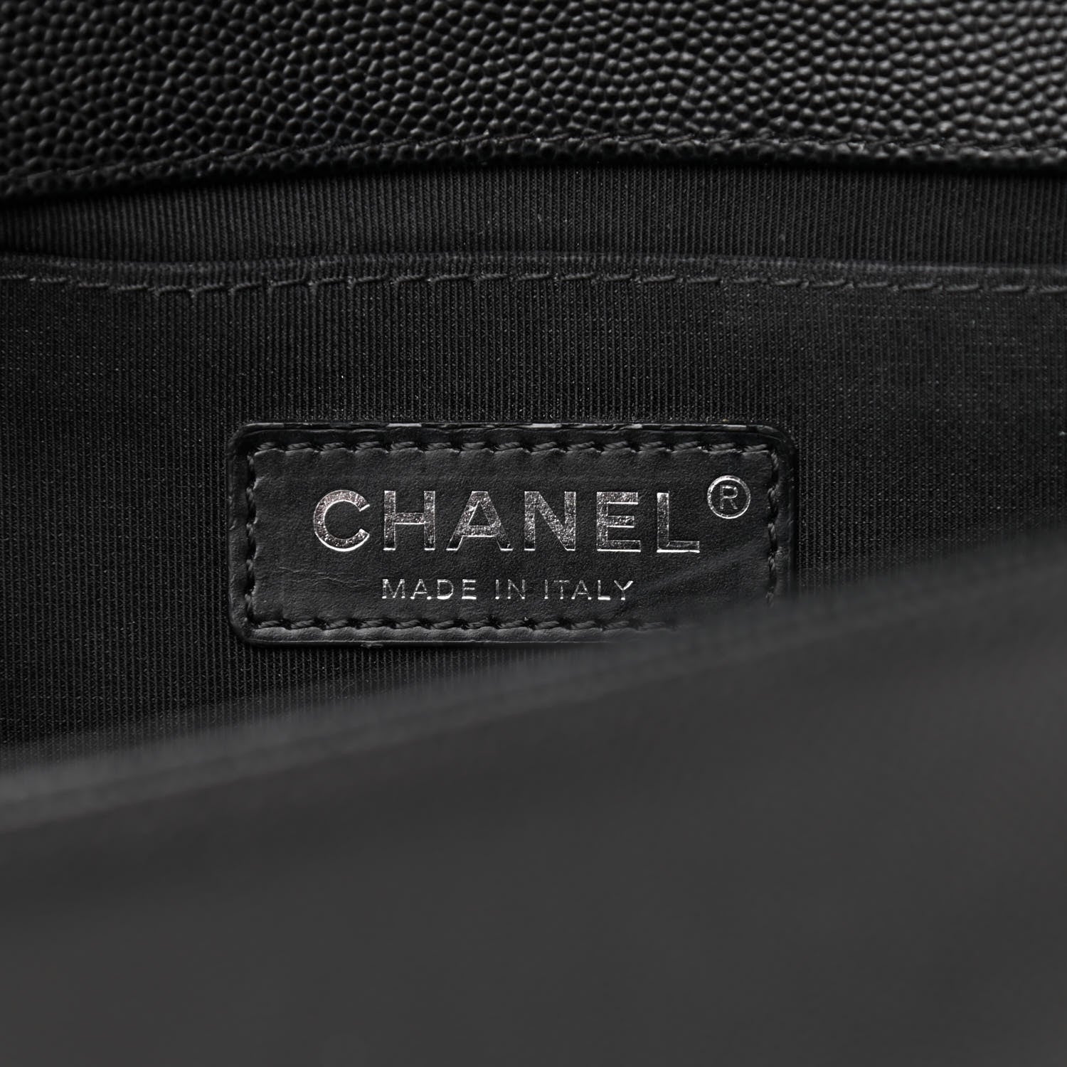 Chanel Caviar Chevron Quilted Medium Boy Flap Black 6 of 10