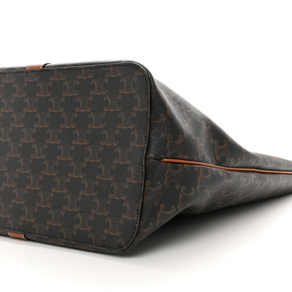 Celine Triomphe Canvas Calfskin Medium Cabas Bag Tan 10 of 10