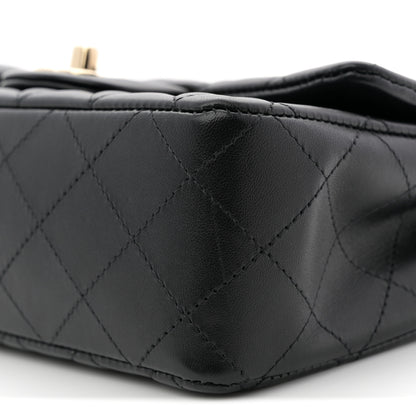 Chanel Lambskin Quilted Mini Rectangular Flap Black 10 of 12