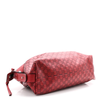 Gucci Metallic Guccissima Medium Bamboo Bar Tote Red 4 of 10