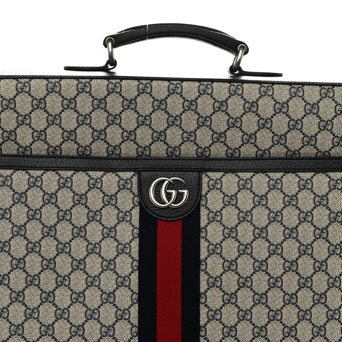 GG Supreme Monogram Web Savoy Garment Bag Beige Blue