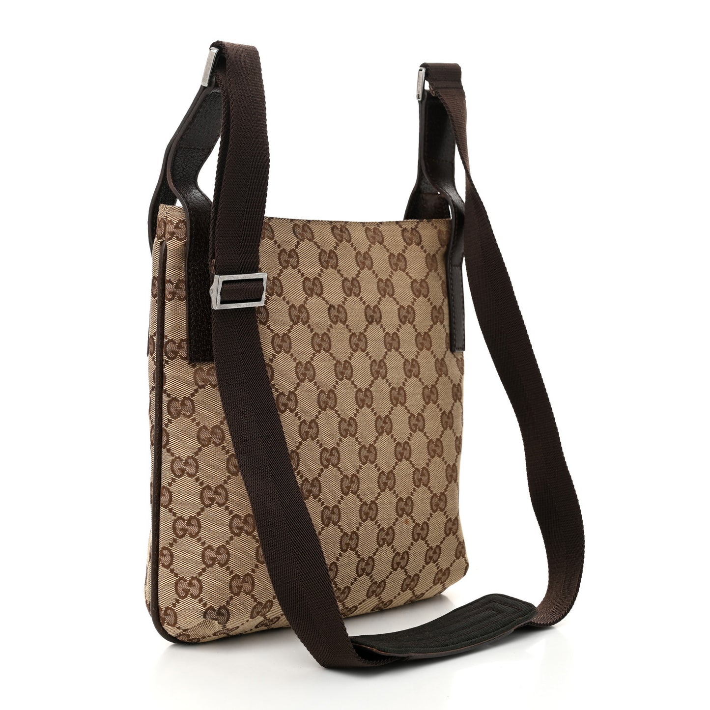 Monogram Flat Messenger Bag Dark Brown