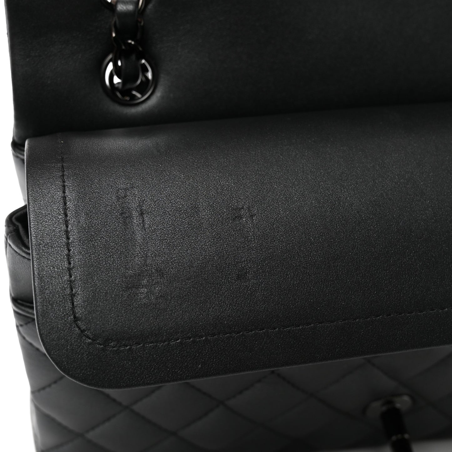 Lambskin Quilted Medium Double Flap So Black