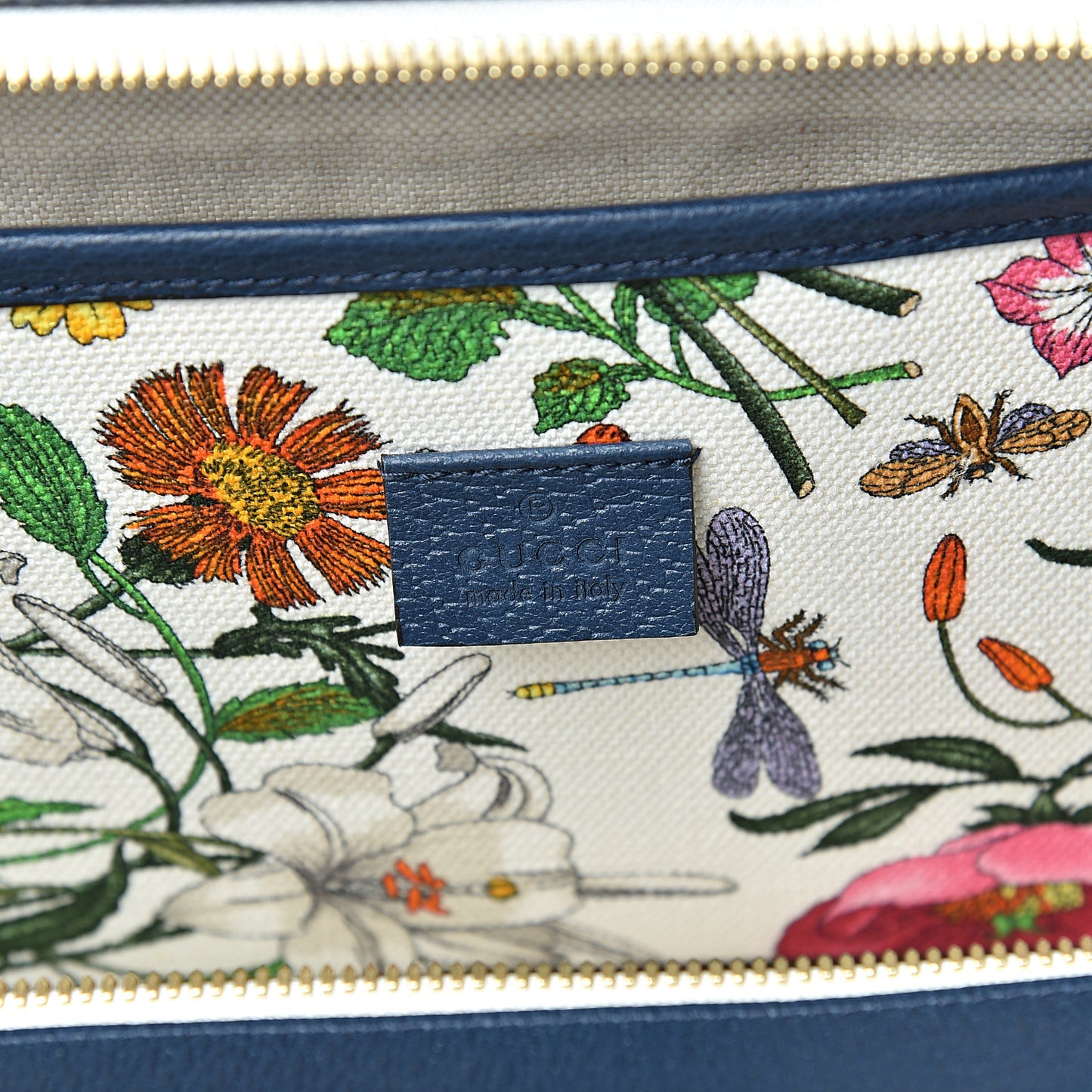 Canvas Large Flora Tote Navy Multicolor