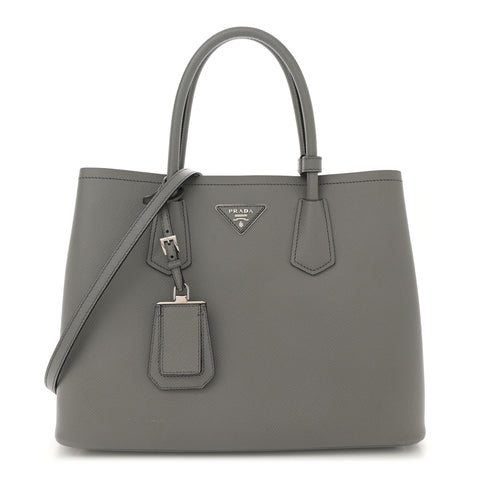 Saffiano Cuir Small Double Bag Marmo