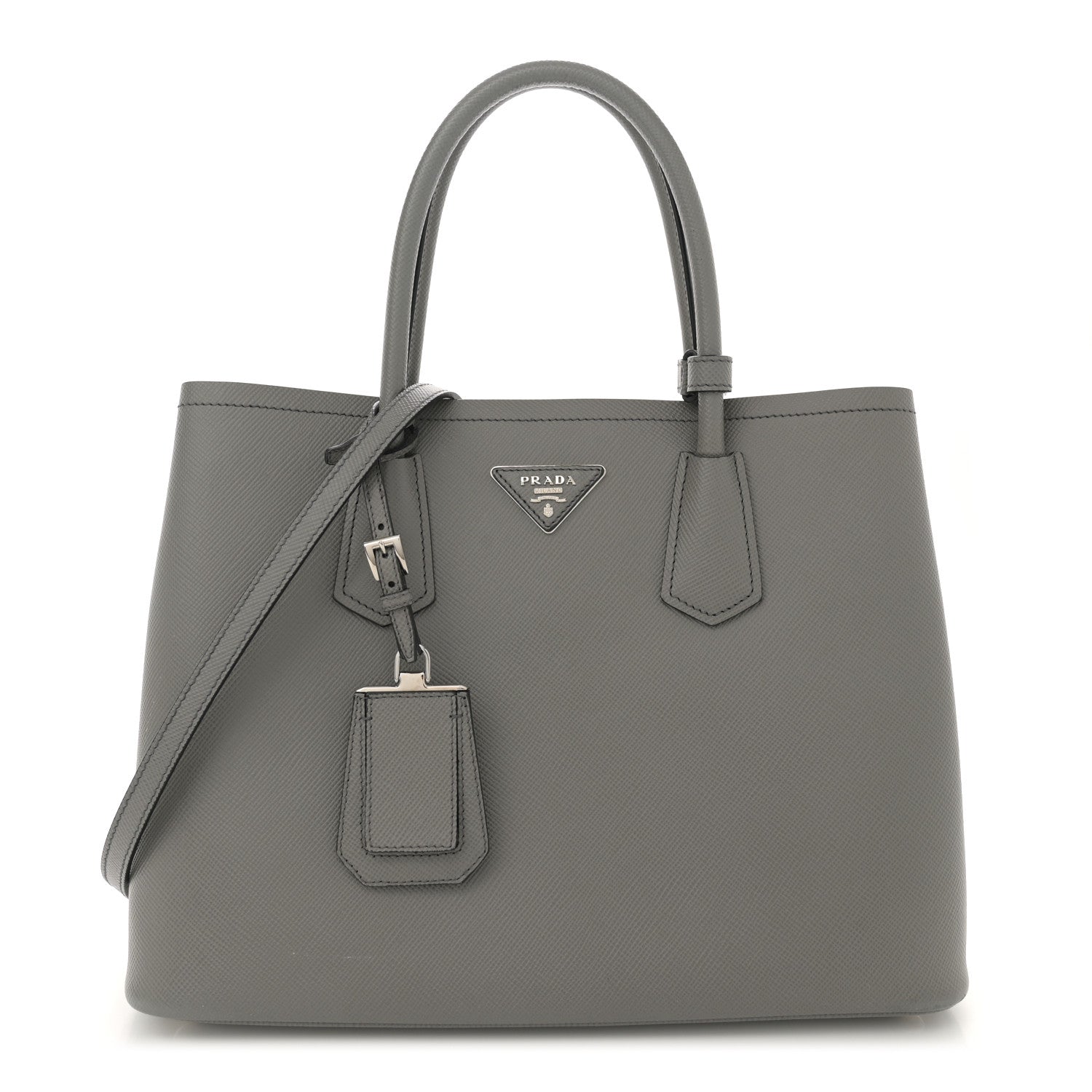 Prada Saffiano Cuir Small Double Bag Marmo 1 of 12