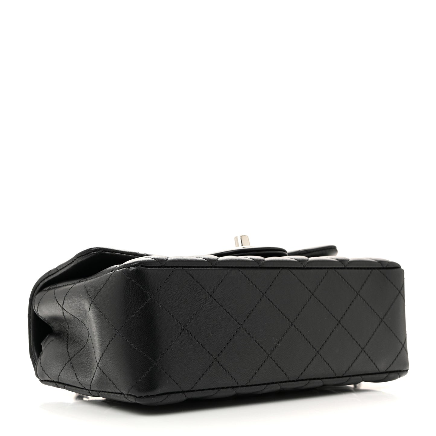 Lambskin Quilted Mini Rectangular Flap Black
