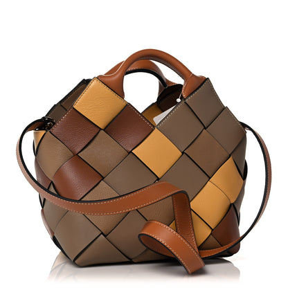 Loewe Calfskin Small Woven Basket Surplus Bag Hazelnut Camel 3 of 11