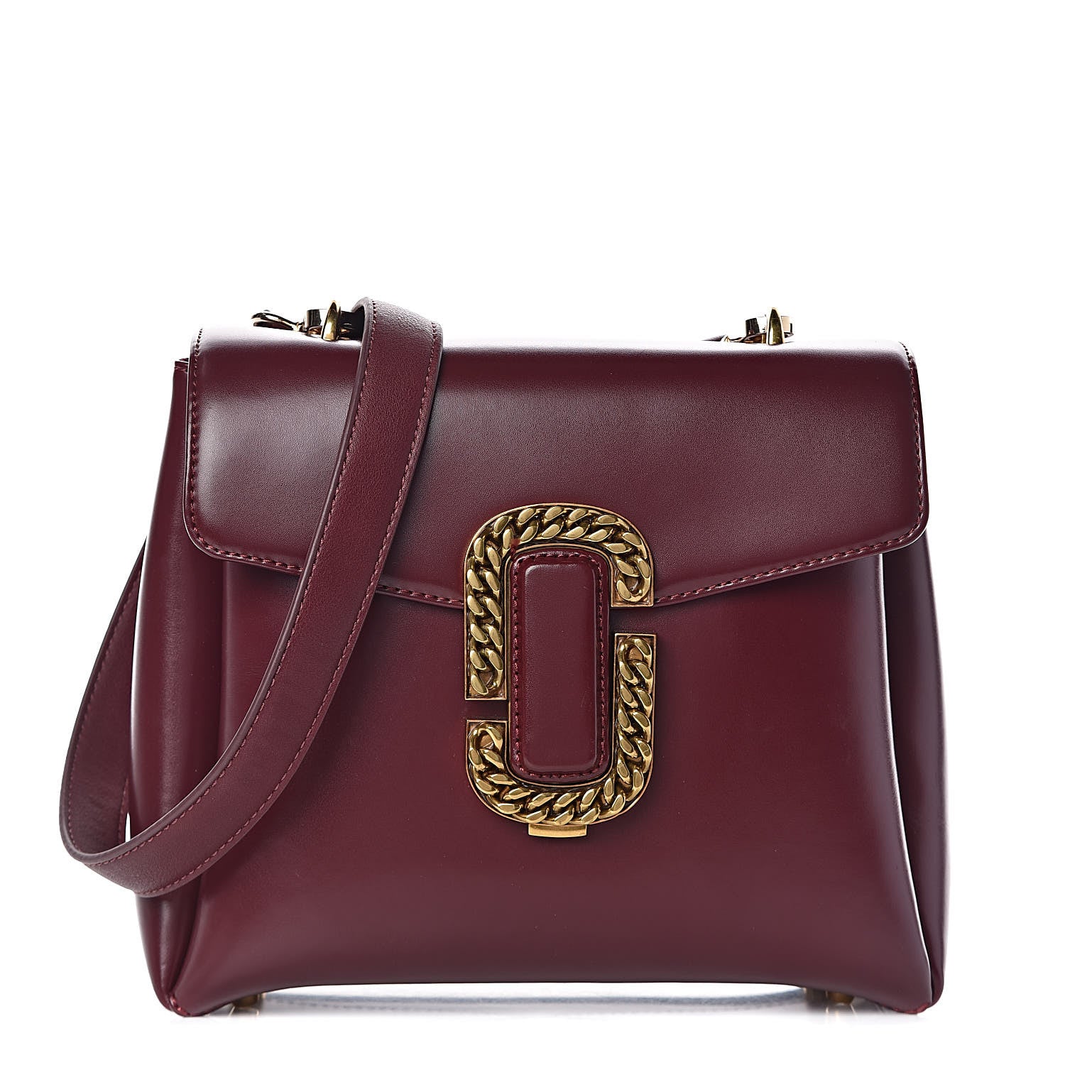 Marc Jacobs Calfskin St. Marc Shoulder Bag Burgundy 1 of 15