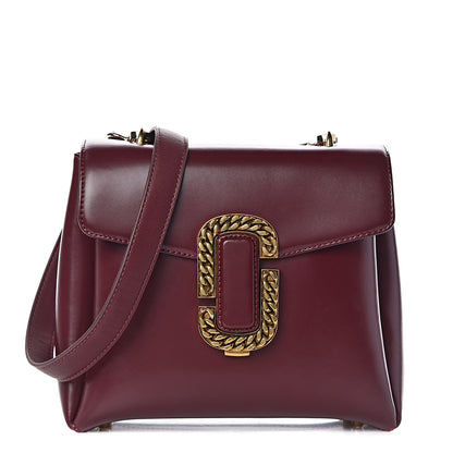 Marc Jacobs Calfskin St. Marc Shoulder Bag Burgundy 1 of 15