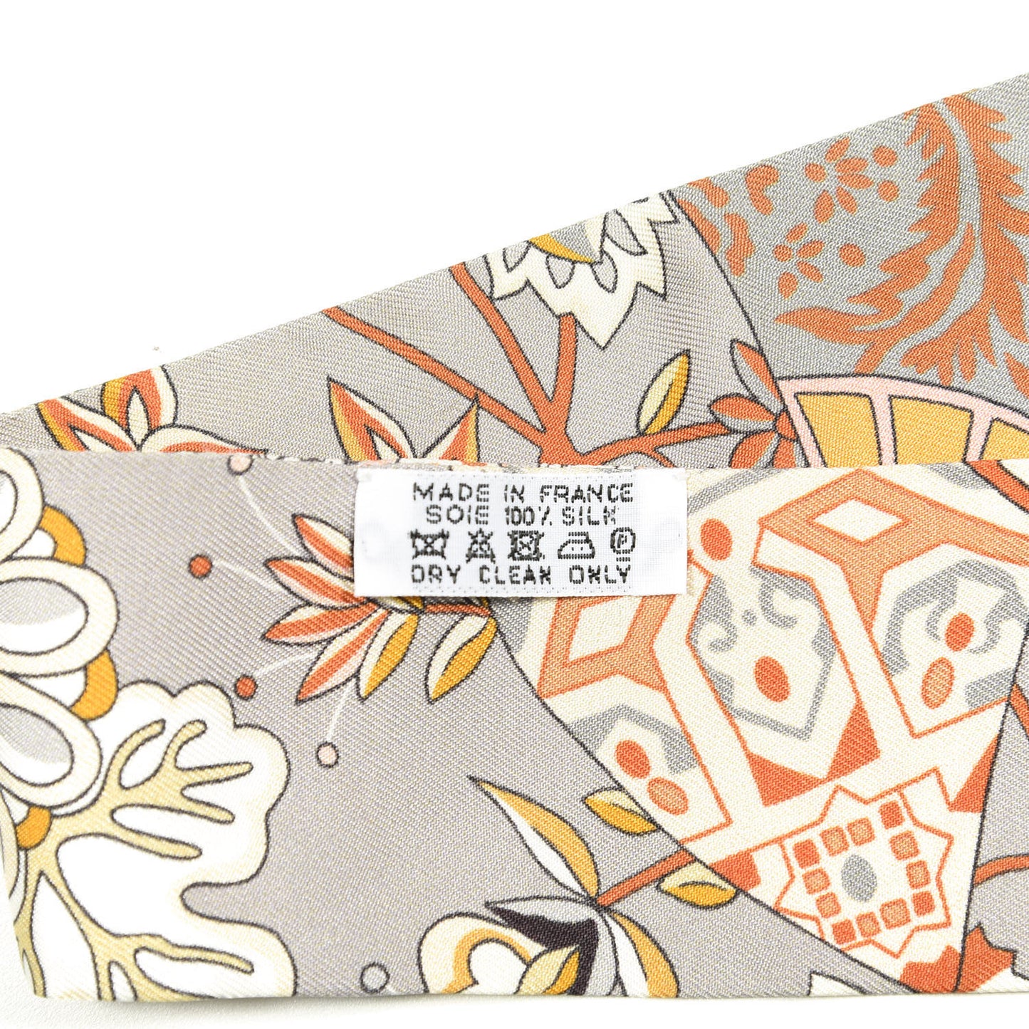 Silk Fleurs et Papillons de Tissus Twilly Gris Perle Brun Or