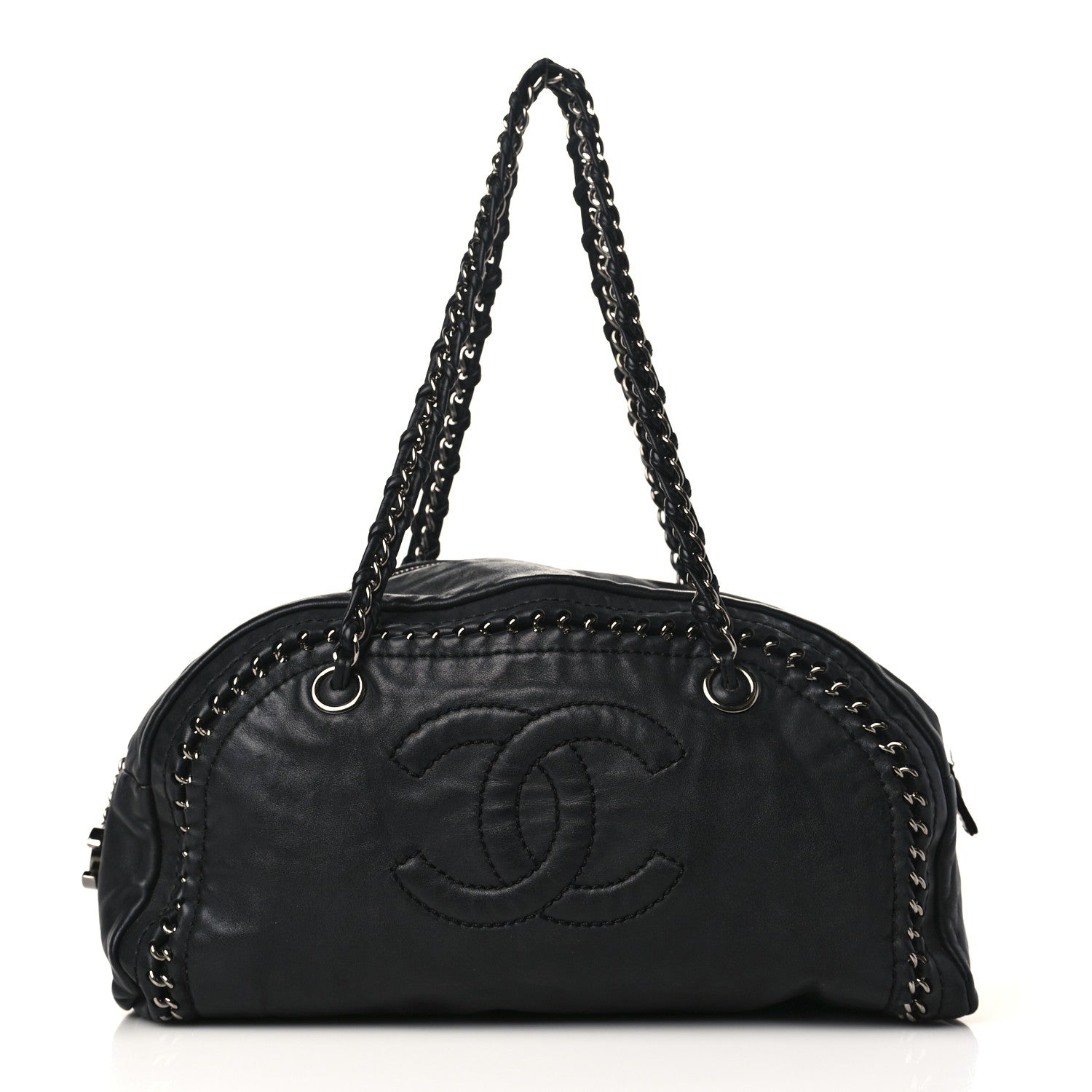Chanel Goatskin Medium Luxe Ligne Bowler Black 1 of 9