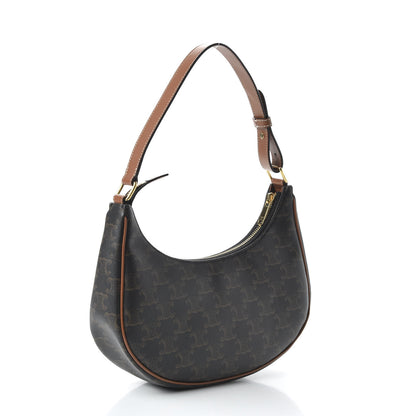 Celine Triomphe Canvas Calfskin Ava Shoulder Bag Tan 3 of 10