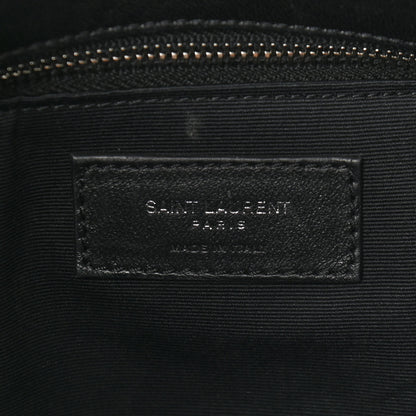 Saint Laurent Lambskin Quilted Medium Loulou Puffer Monogram Chain Satchel Black 6 of 9