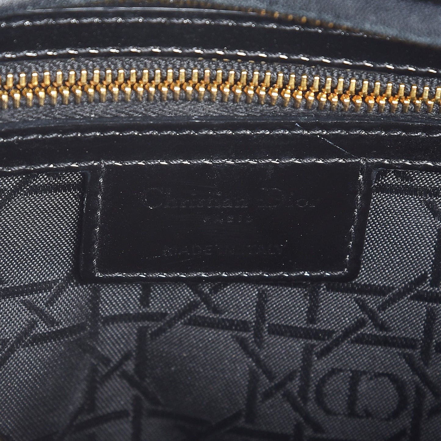 Patent Cannage Large Lady Dior Black