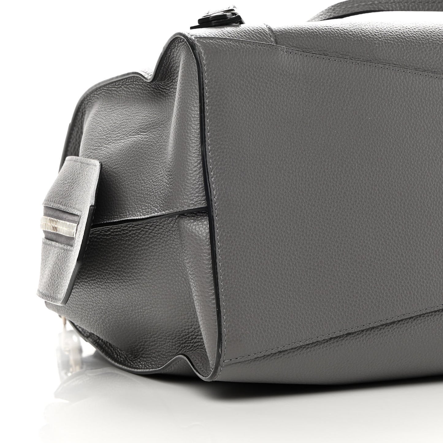 Grained Calfskin Neo Classic Silver Hardware Medium City Dark Grey
