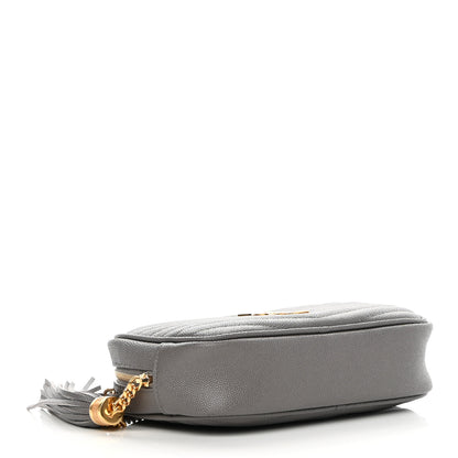 Saint Laurent Grain De Poudre Matelasse Monogram Mini Lou Camera Bag Fog 4 of 10