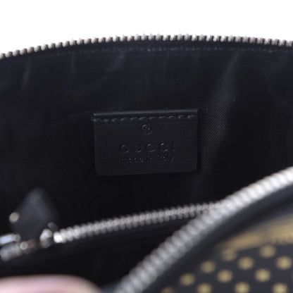 Gucci X SEGA Calfskin GUCCY Stars Mini Dome Shoulder Bag Black Gold 8 of 9