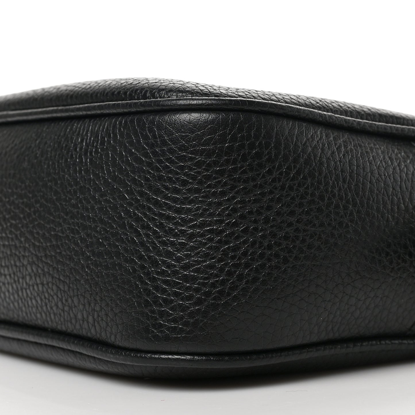 Pebbled Calfskin Small Soho Disco Bag Black