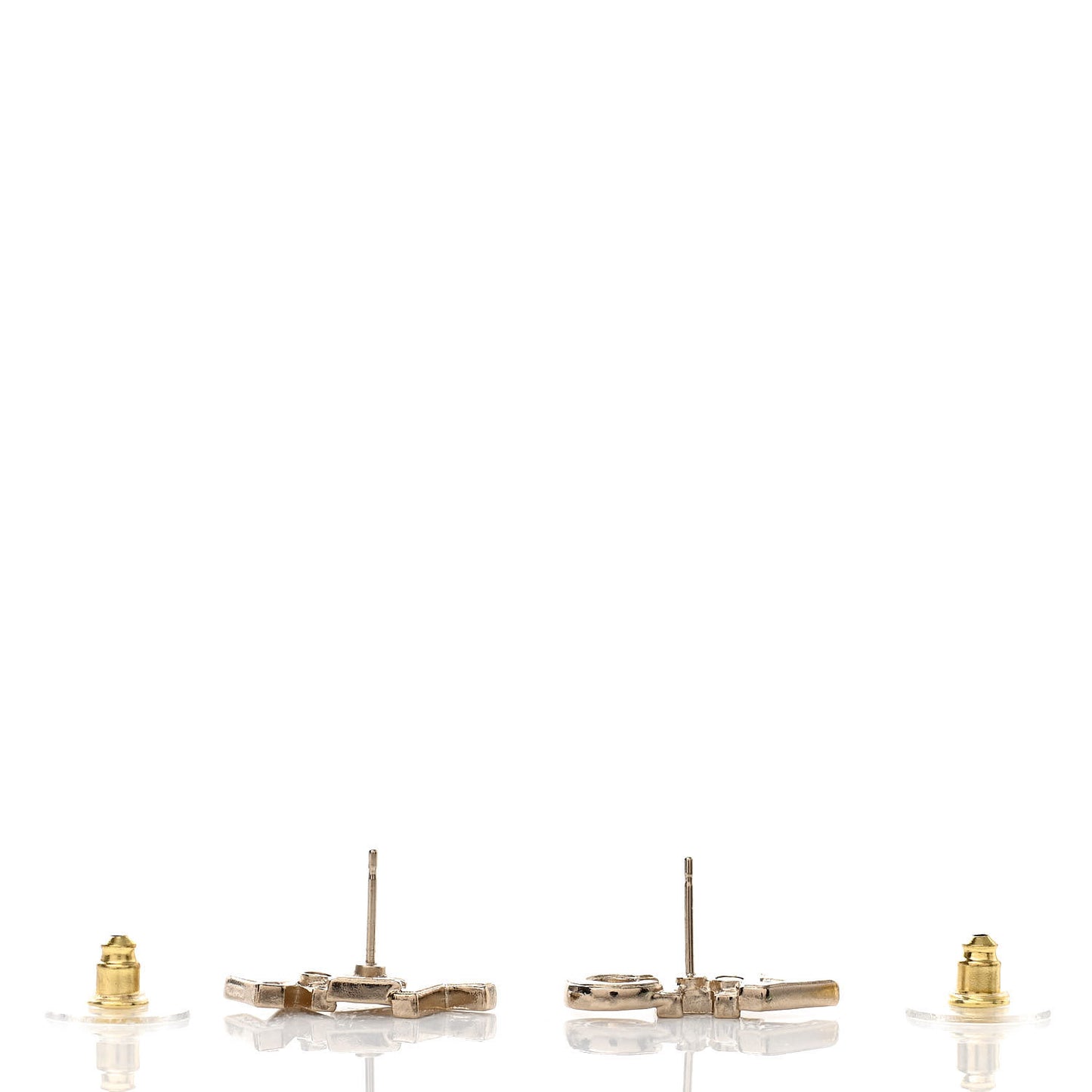 Crystal Pearl Signature Stud Earrings Gold