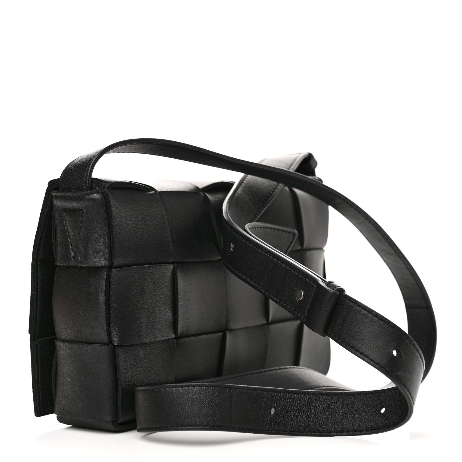 Bottega Veneta Lambskin Maxi Intrecciato Cassette Crossbody Bag Black 3 of 11
