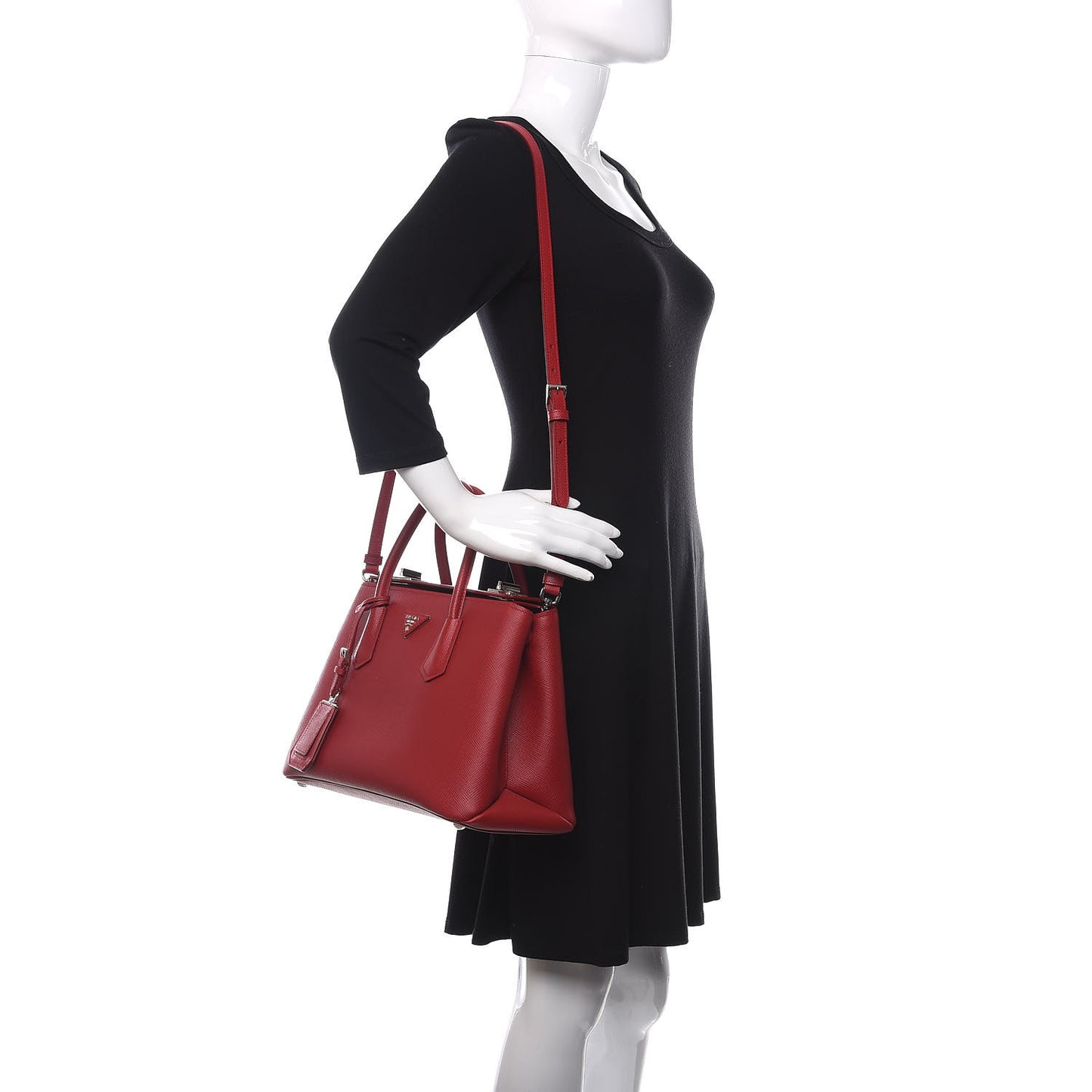 Saffiano Cuir Twin Tote Fuoco