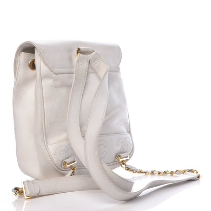 Chanel Caviar CC Backpack White 3 of 24