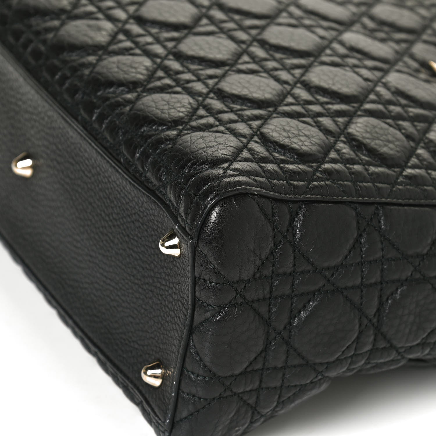 Christian Dior Grained Calfskin Cannage Large Supple Lady Dior Black 11 of 12