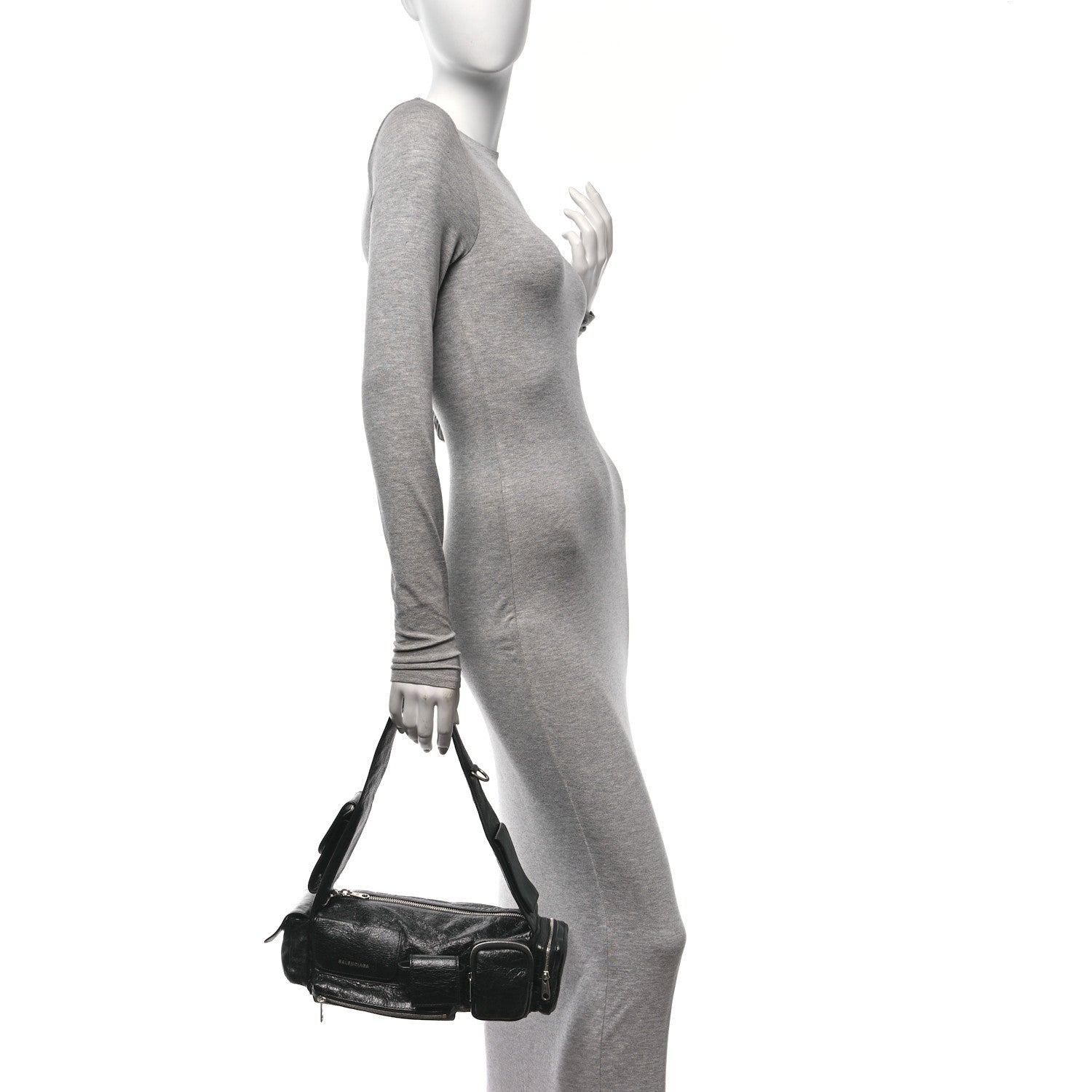 Balenciaga Agneau Arena Superbusy XS Sling Zip Shoulder Bag Black 2 of 11