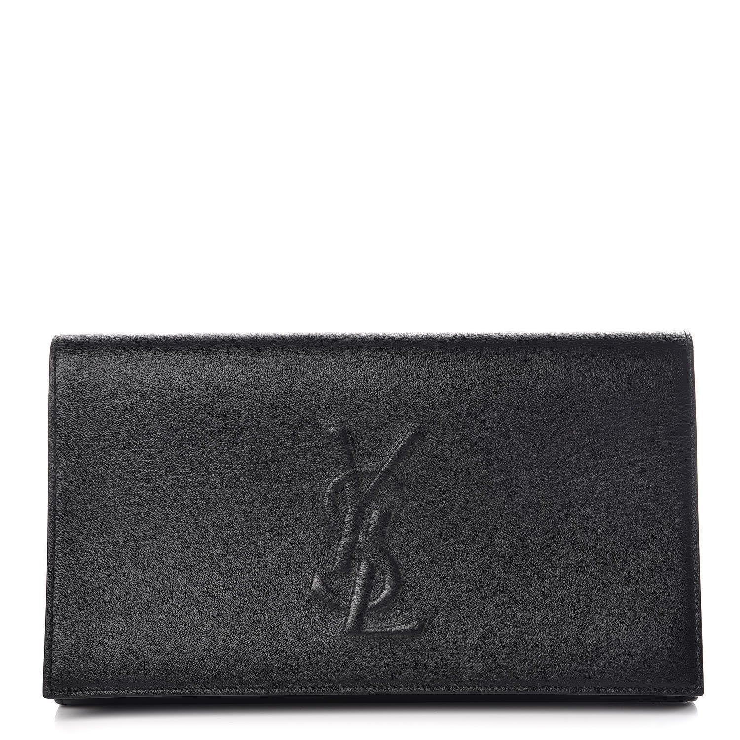 Saint Laurent Calfskin Monogram Large Belle De Jour Clutch Black 1 of 9