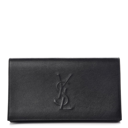 Saint Laurent Calfskin Monogram Large Belle De Jour Clutch Black 1 of 9