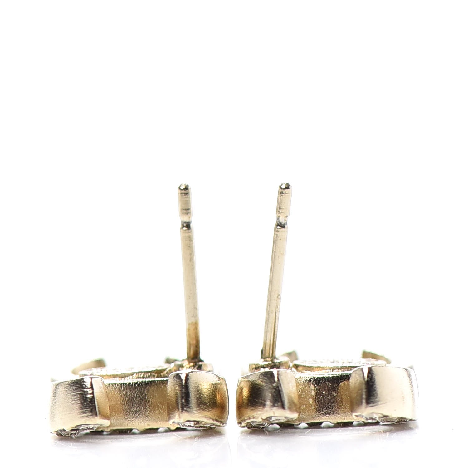 Chanel Crystal CC Earrings Gold 3 of 4