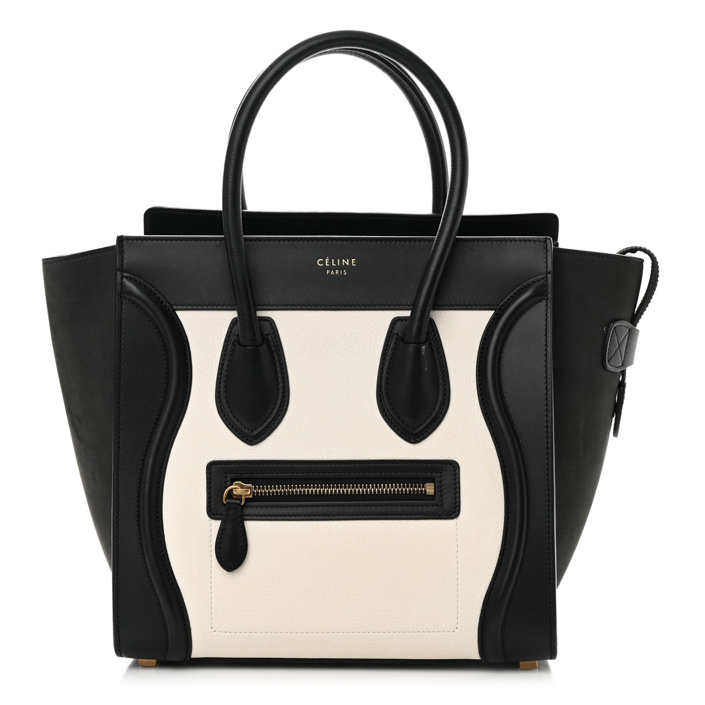 Baby Grained Calfskin Tri-Color Micro Luggage White Liquorice