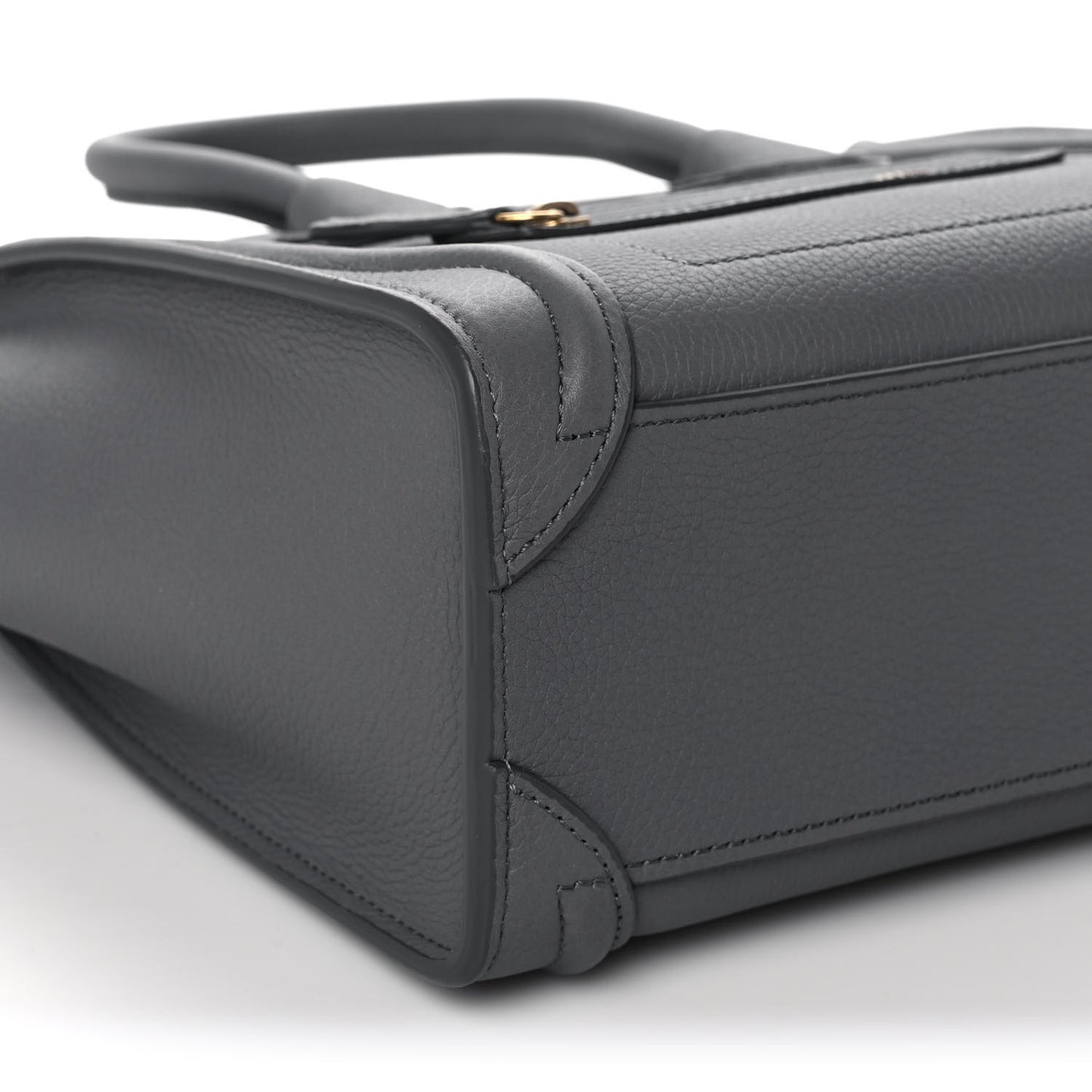 Drummed Calfskin Nano Luggage Kohl
