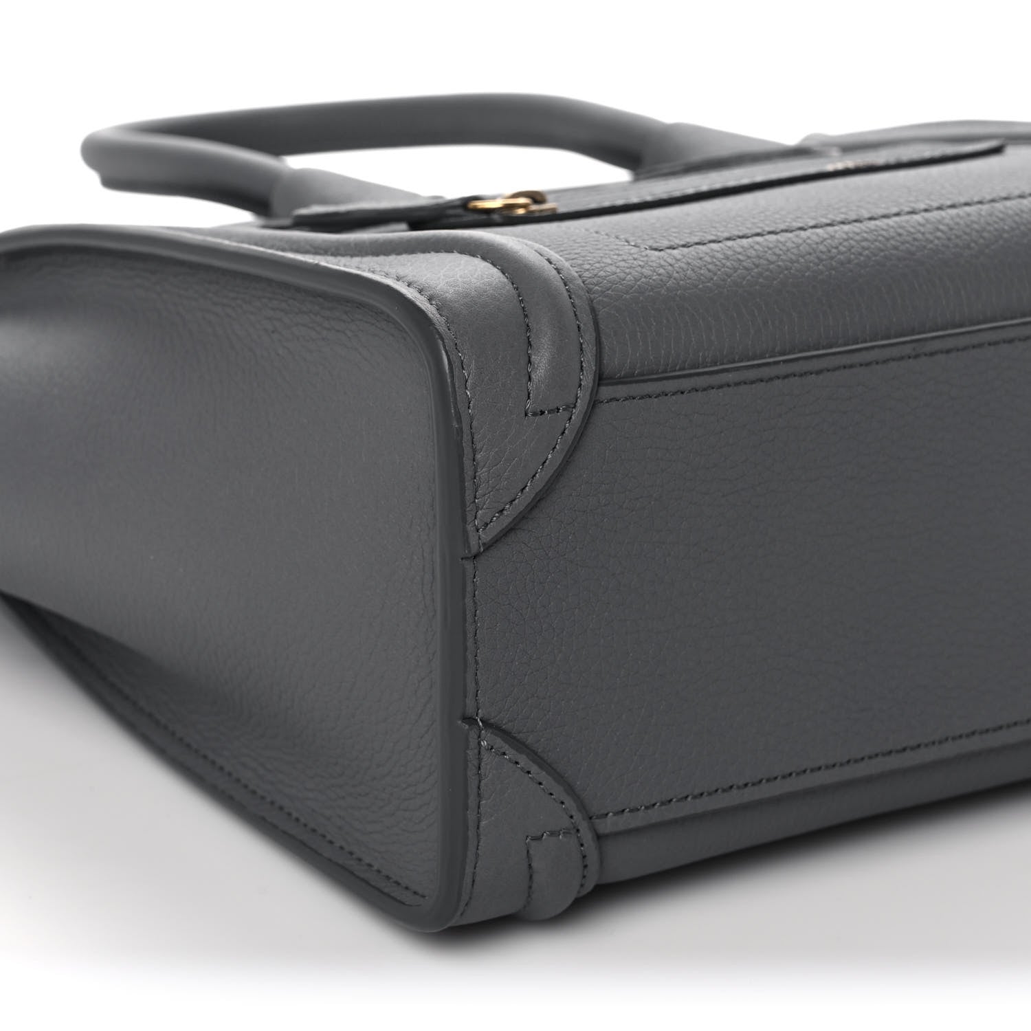Celine Drummed Calfskin Nano Luggage Kohl 8 of 10