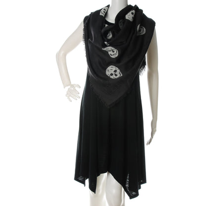 Alexander McQueen Wool Silk Skull Scarf Black 2 of 5